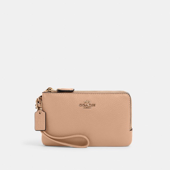 COACH Handbags - NWT Coach Outlet Double Corner Zip Wristlet